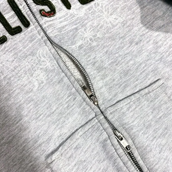 Vtg Hollister Y2K Womens Zip Hoodie Floral Medium Logo Surf‎ Skater Streetwear - Picture 5 of 9